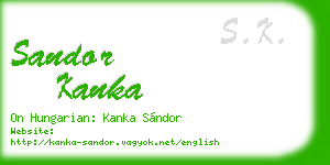 sandor kanka business card